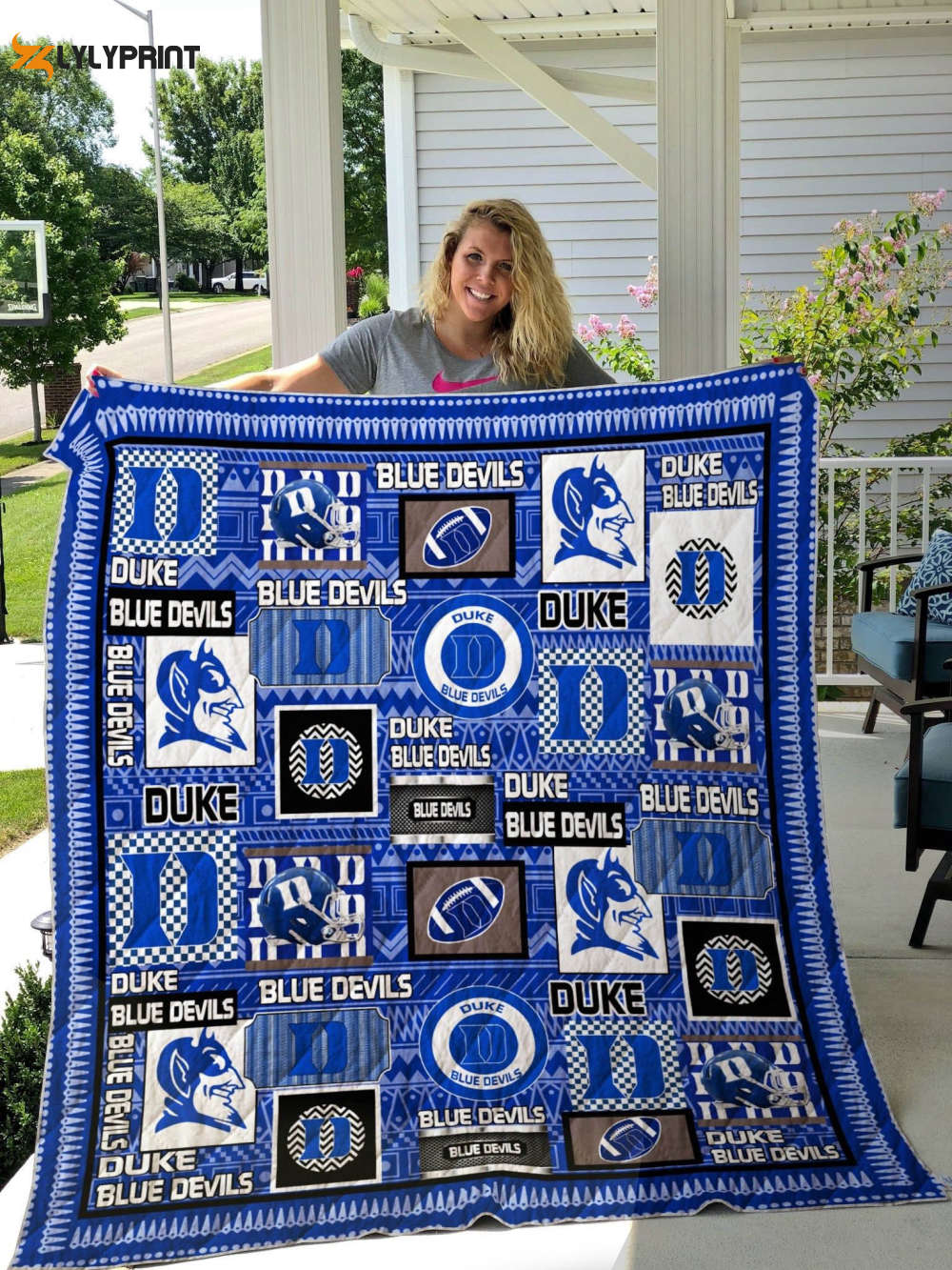 duke blue devils 2 quilt blanket for fans home decor gift 1