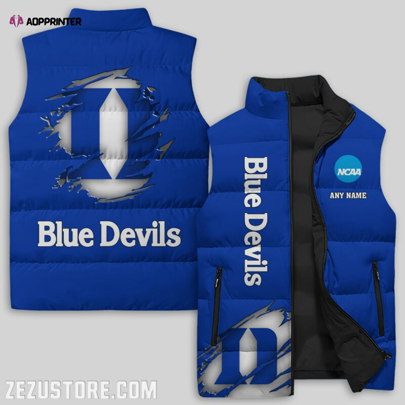 duke blue devils ncaa sleeveless puffer jacket custom for fans spj1763