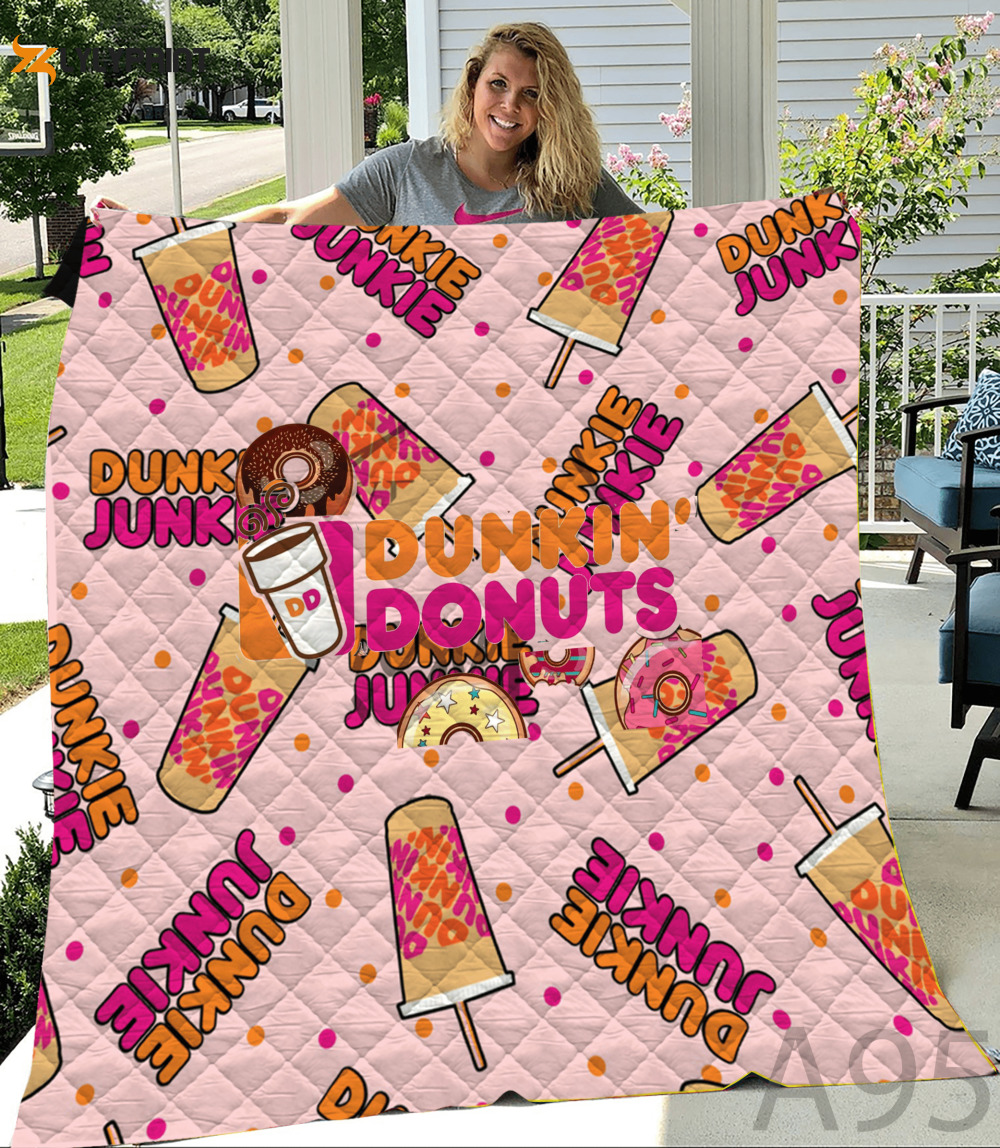 dunkin donuts quilt blanket for fans home decor gift