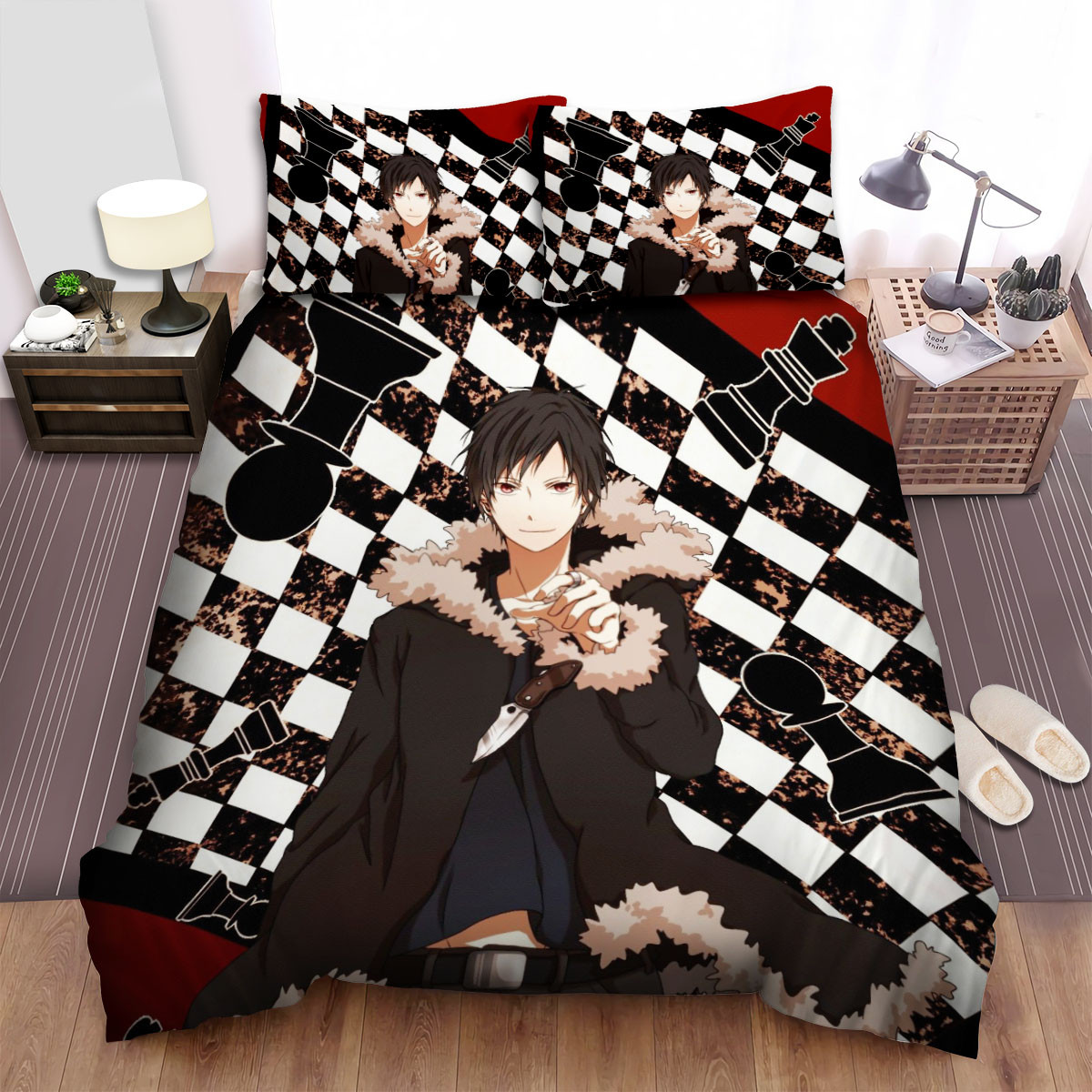 durarara izaya with chess pieces duvet cover bedroom sets comfortable bedding sets stjg6