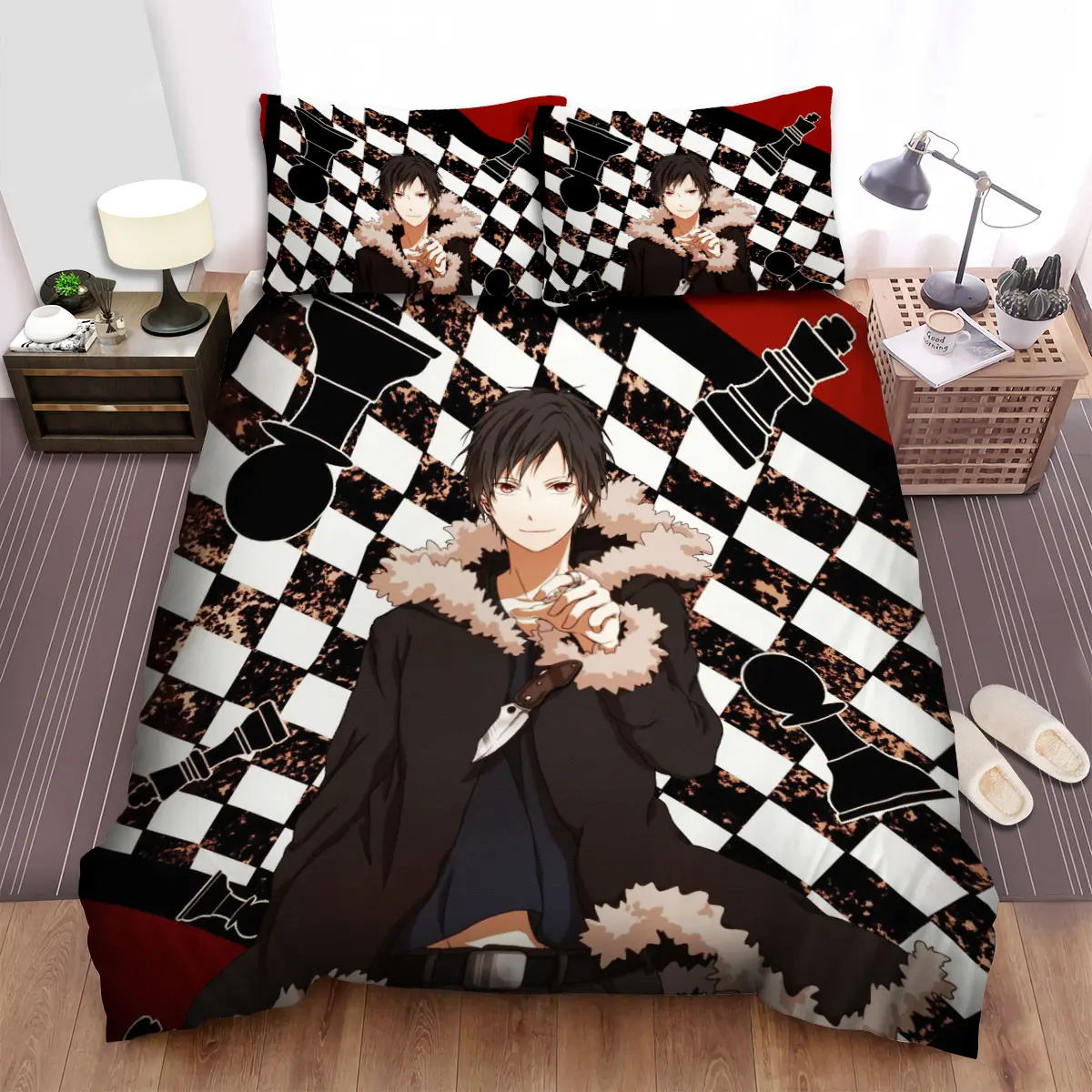 durarara izaya with chess pieces duvet cover bedroom sets comfortable bedding sets stjg6
