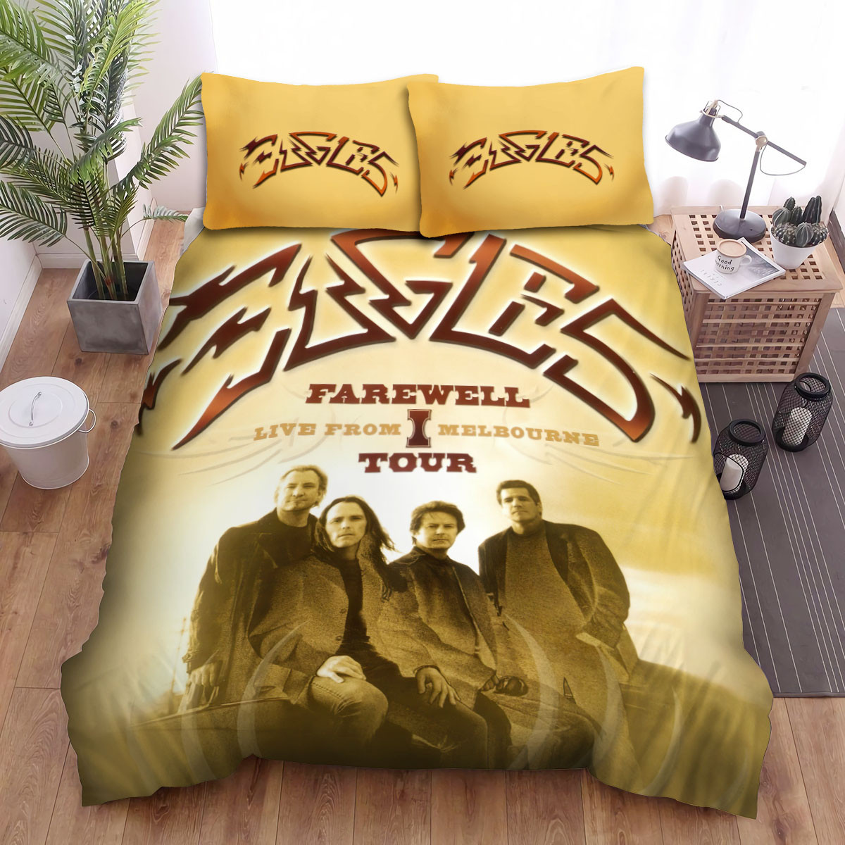 eagles farewell tour vintage poster bed sheets spread comforter duvet cover bedding sets qbt2q