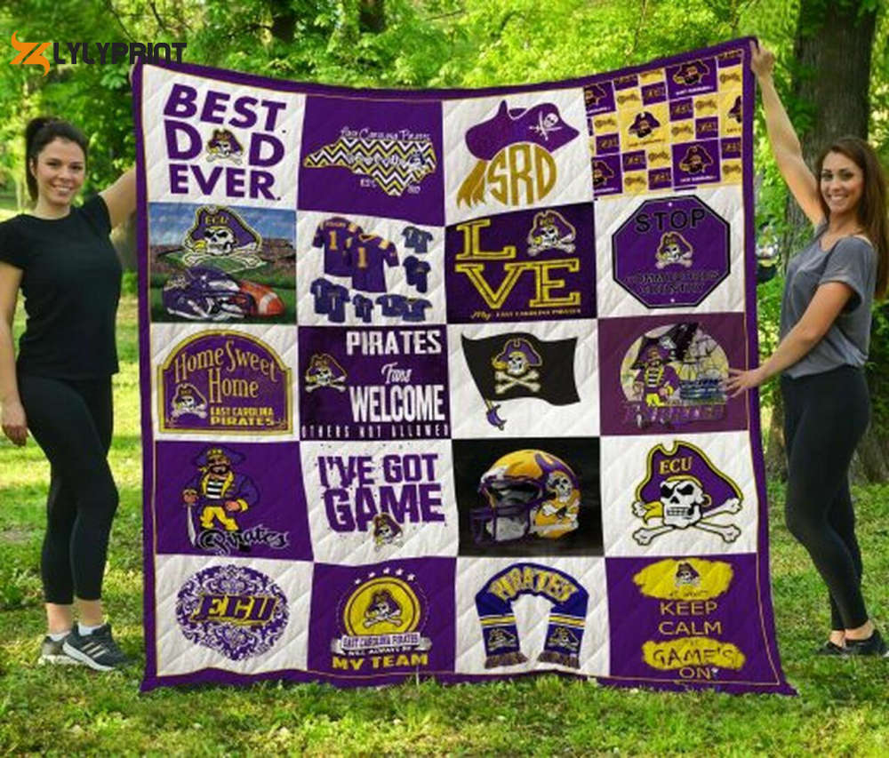 east carolina pirates 1 quilt blanket for fans home decor gift