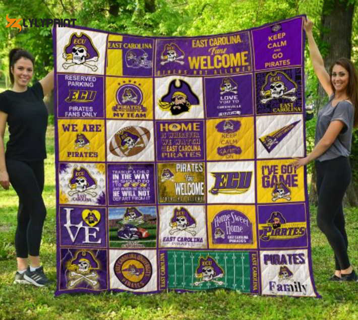 east carolina pirates quilt blanket for fans home decor gift