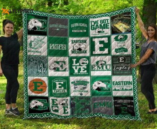 eastern michigan quilt blanket for fans home decor gift 1 500x412 1