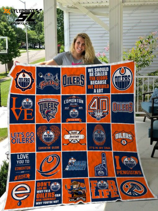 edmonton oilers 1 quilt blanket for fans home decor gift 1