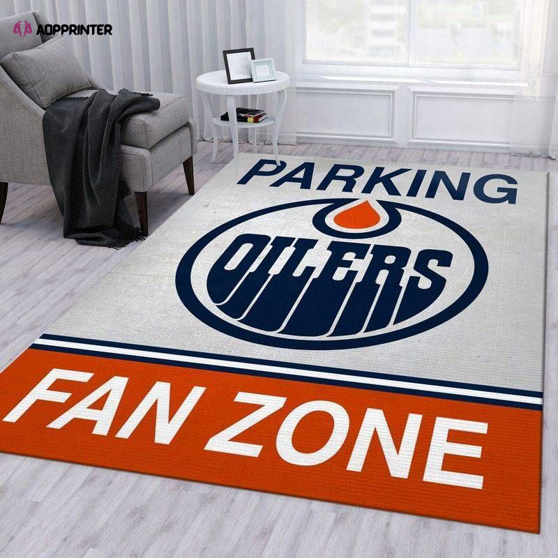 edmonton oilers fan zone rug living room floor decor fan gifts