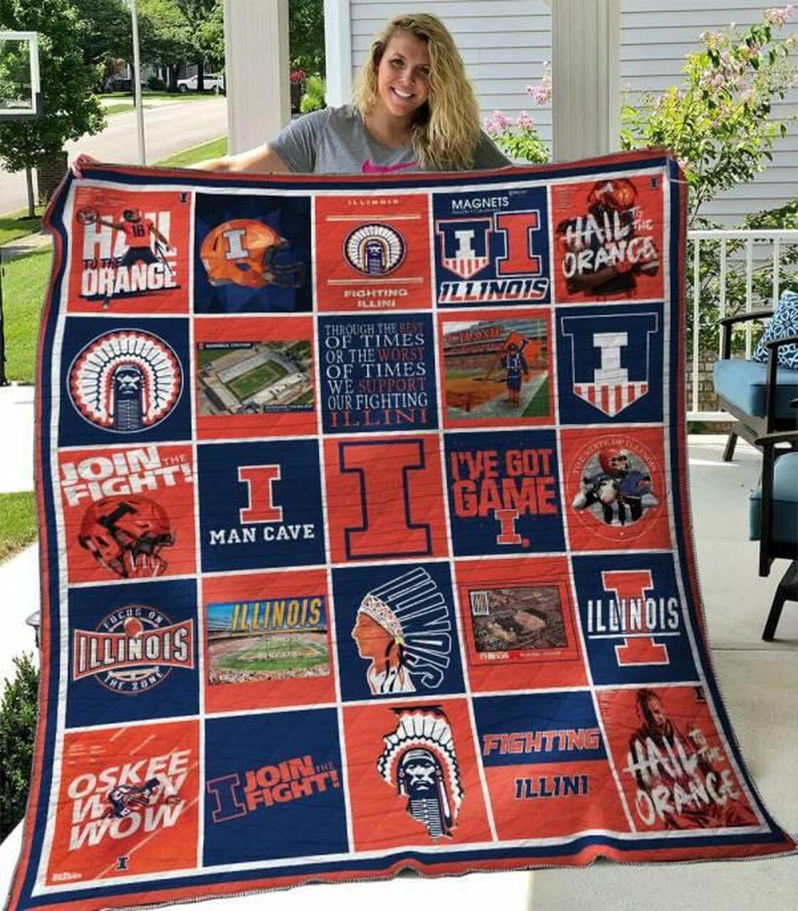 elite chic 2024 illinois fighting illini quilt blanket 20240217085552034