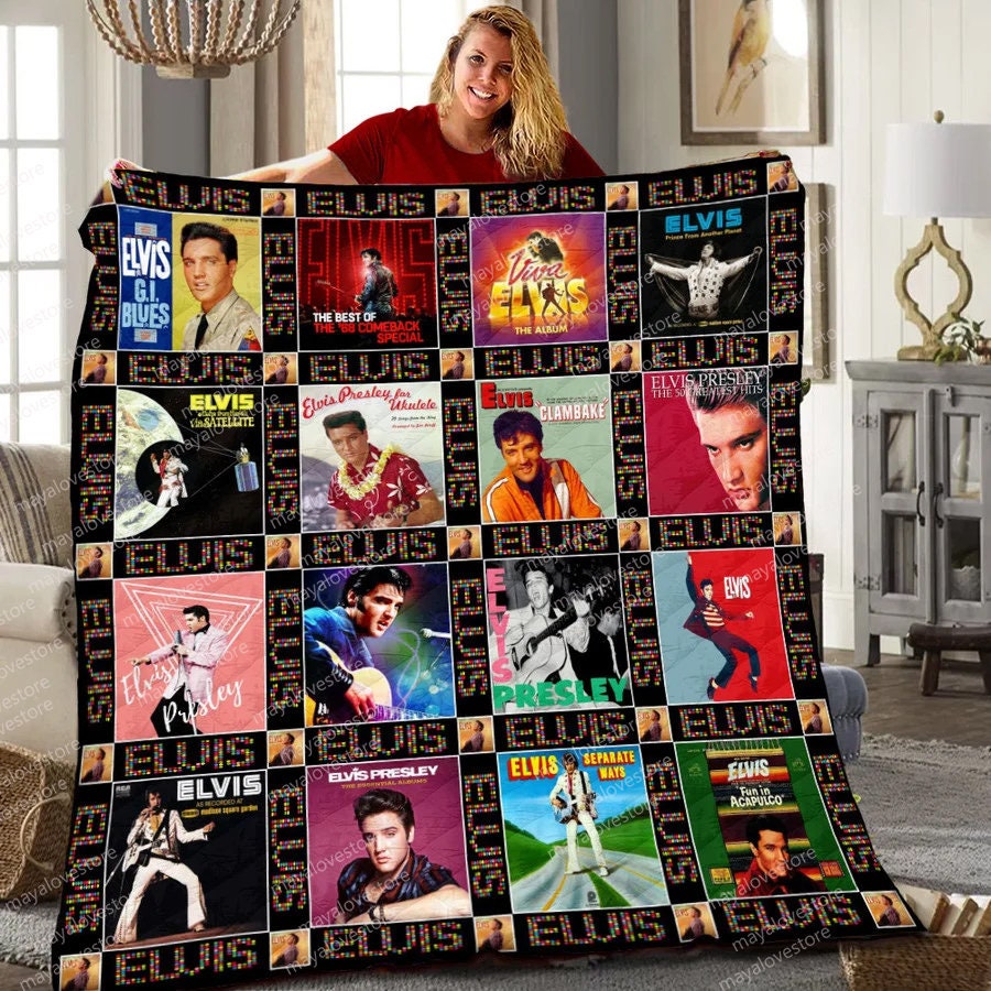 elvis presley album covers blanket 2022 movie quilt fvmql