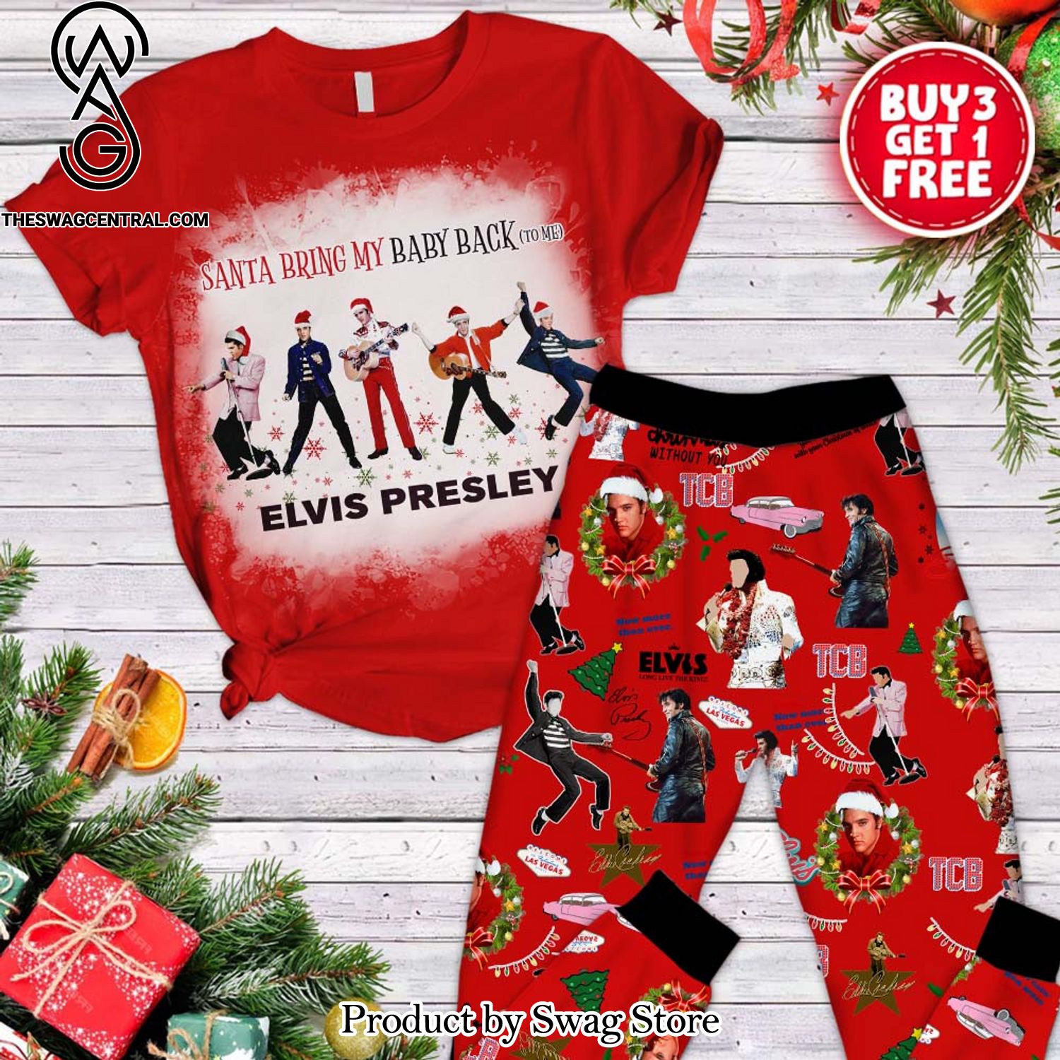 elvis presley all over print classic pyjamas set 1 S9wzv