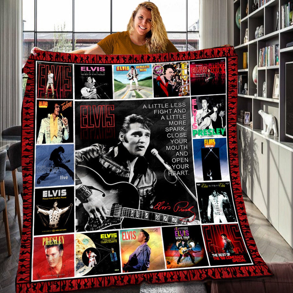 elvis presley king of rock and roll blanket bo7xt