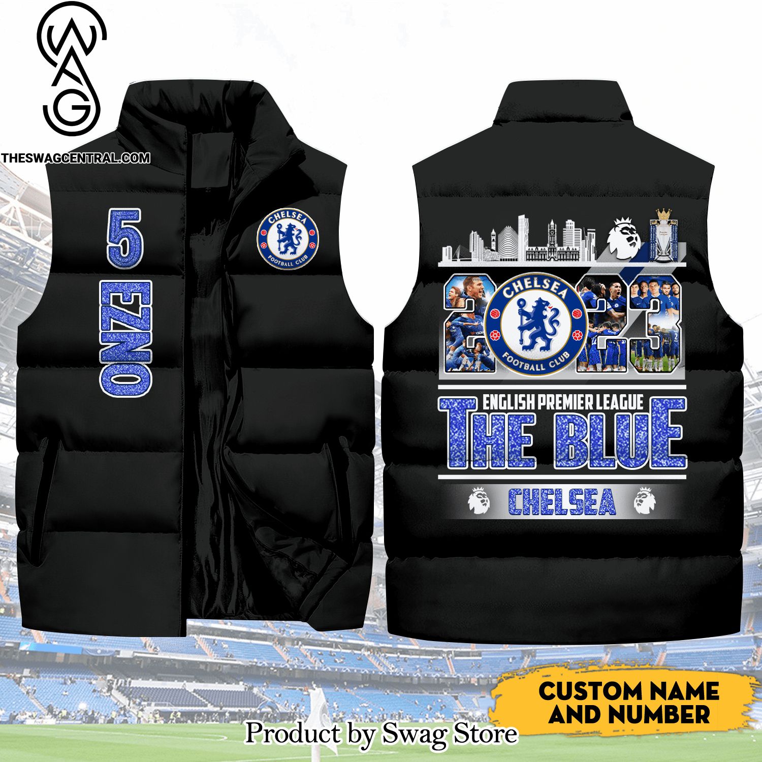 english premier league chelsea number unisex sleeveless jacket 1 u5fYW