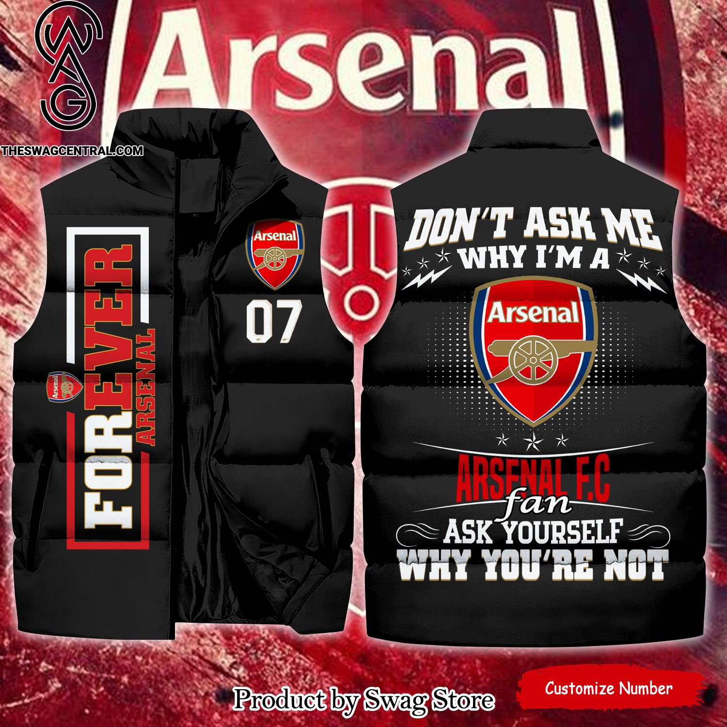 english premier league for ever arsenal unisex sleeveless jacket 1 AIHrY