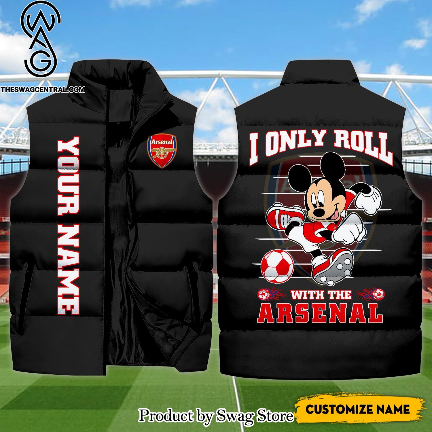 english premier league i only roll with the arsenal unisex sleeveless jacket 1 yNHiU