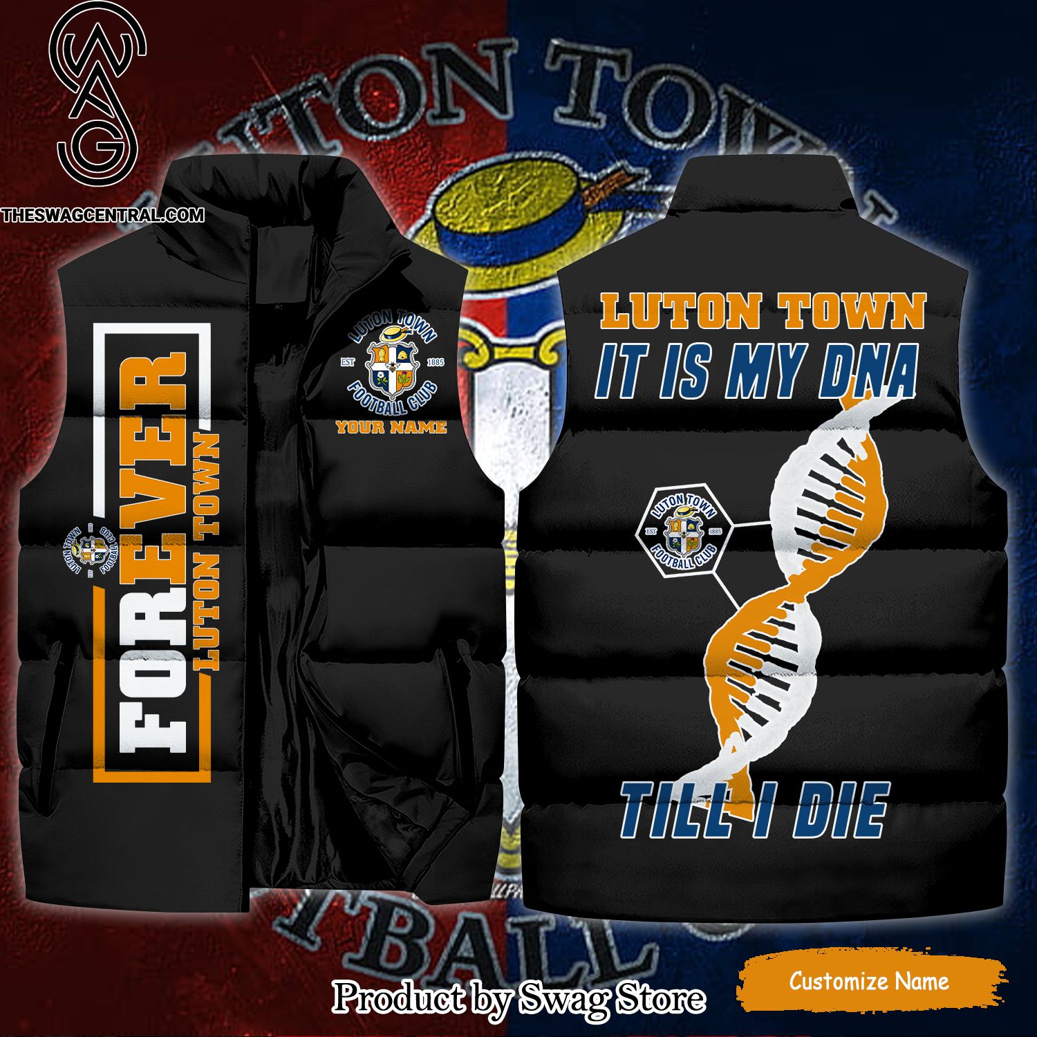 english premier league luston town it is my dna till i die unisex sleeveless jacket 1 Czy2Z