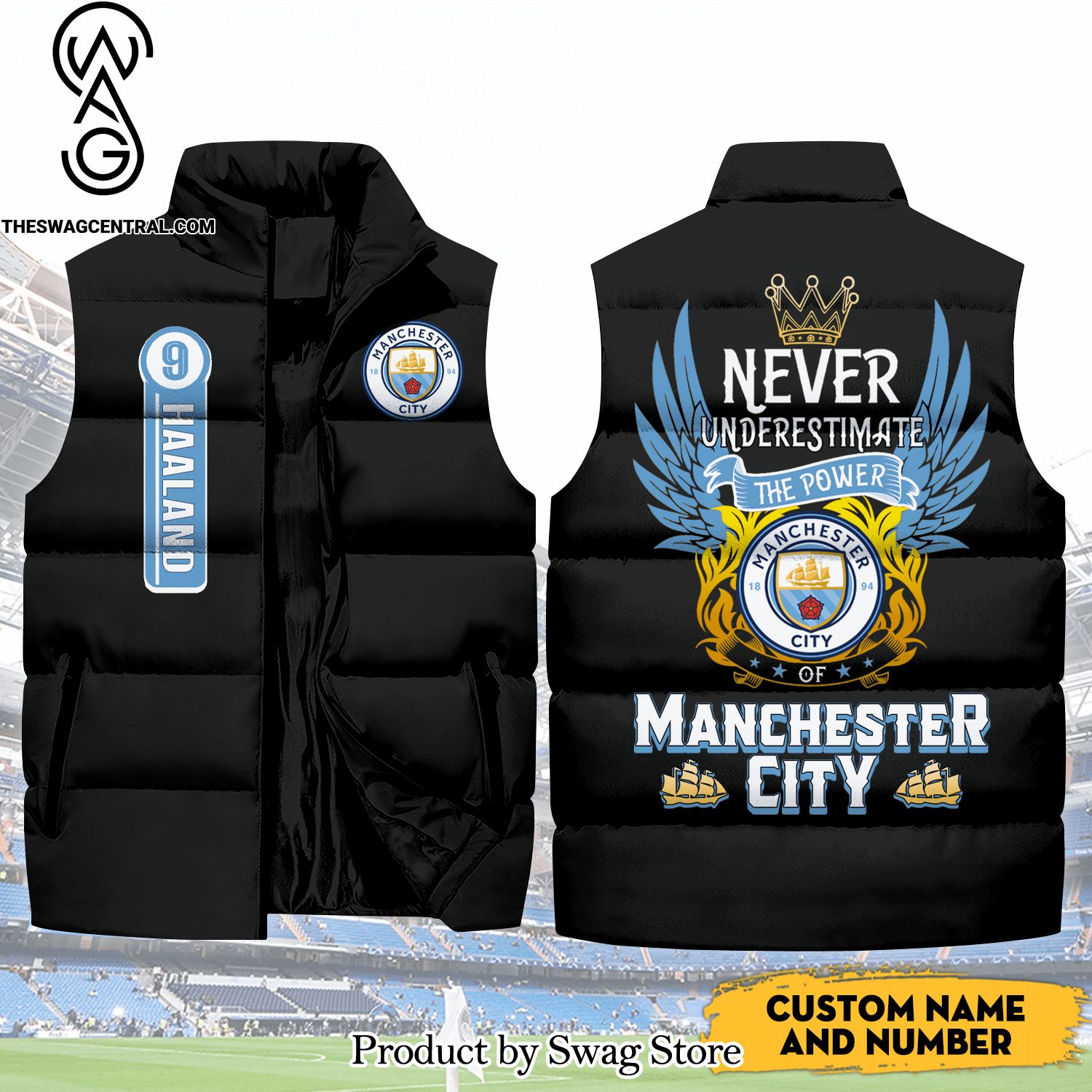 english premier league manchester city never underestimate and number classic sleeveless jacket 1 CExKt