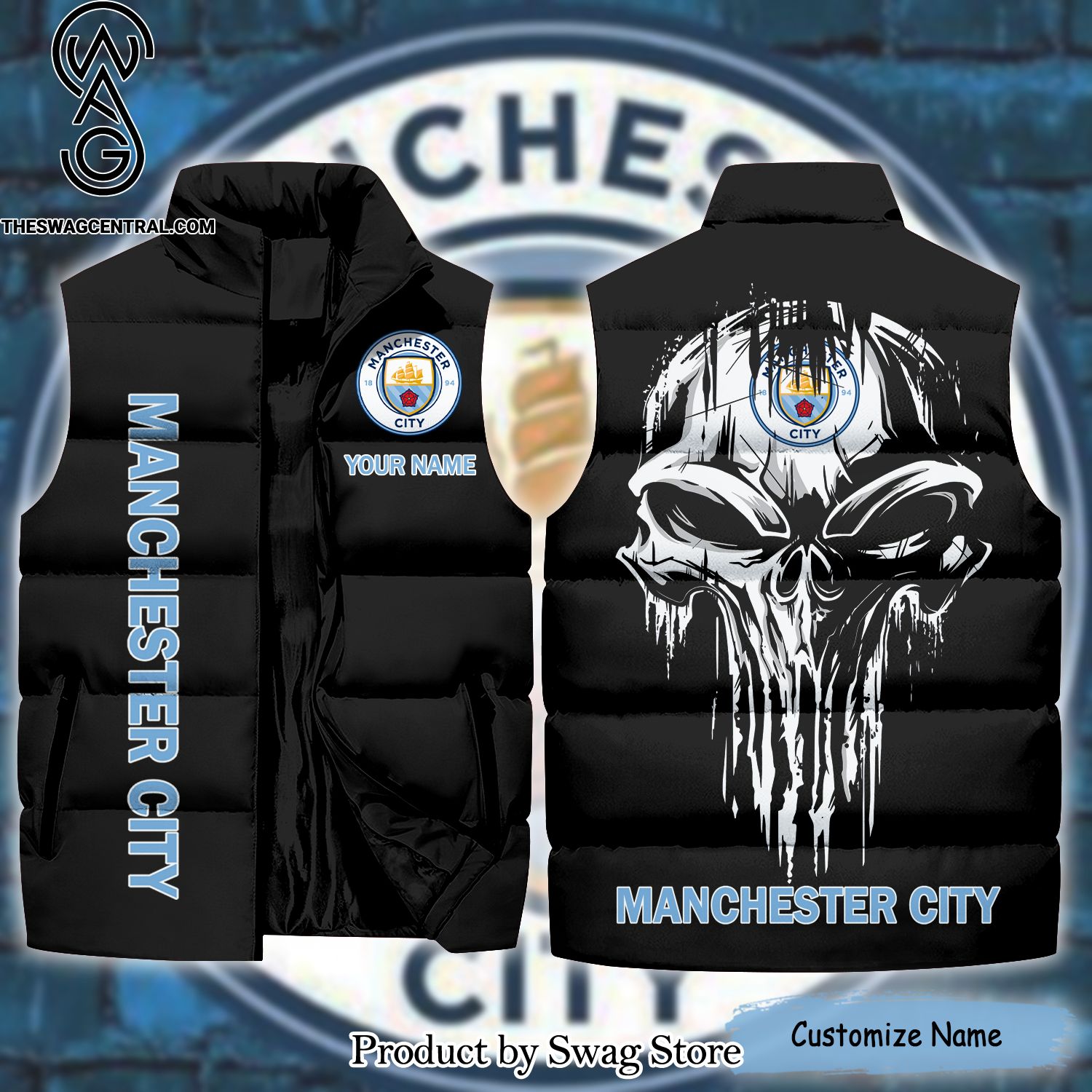 english premier league manchester city skull classic sleeveless jacket 1 vzqLv