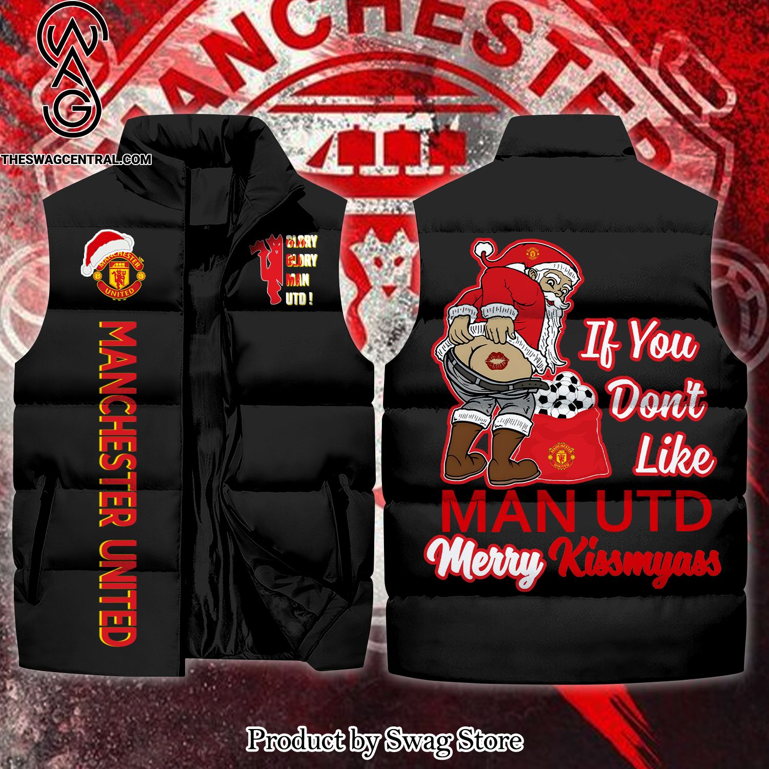 english premier league manchester united christmas unisex sleeveless jacket 1 23Ha0