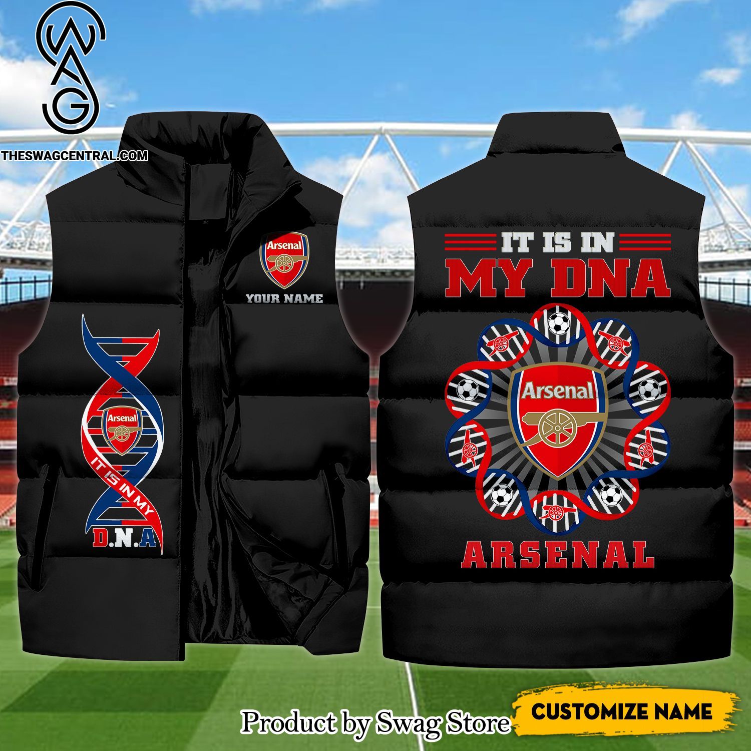 english premier league my dna arsenal classic sleeveless jacket 1 vxzsm