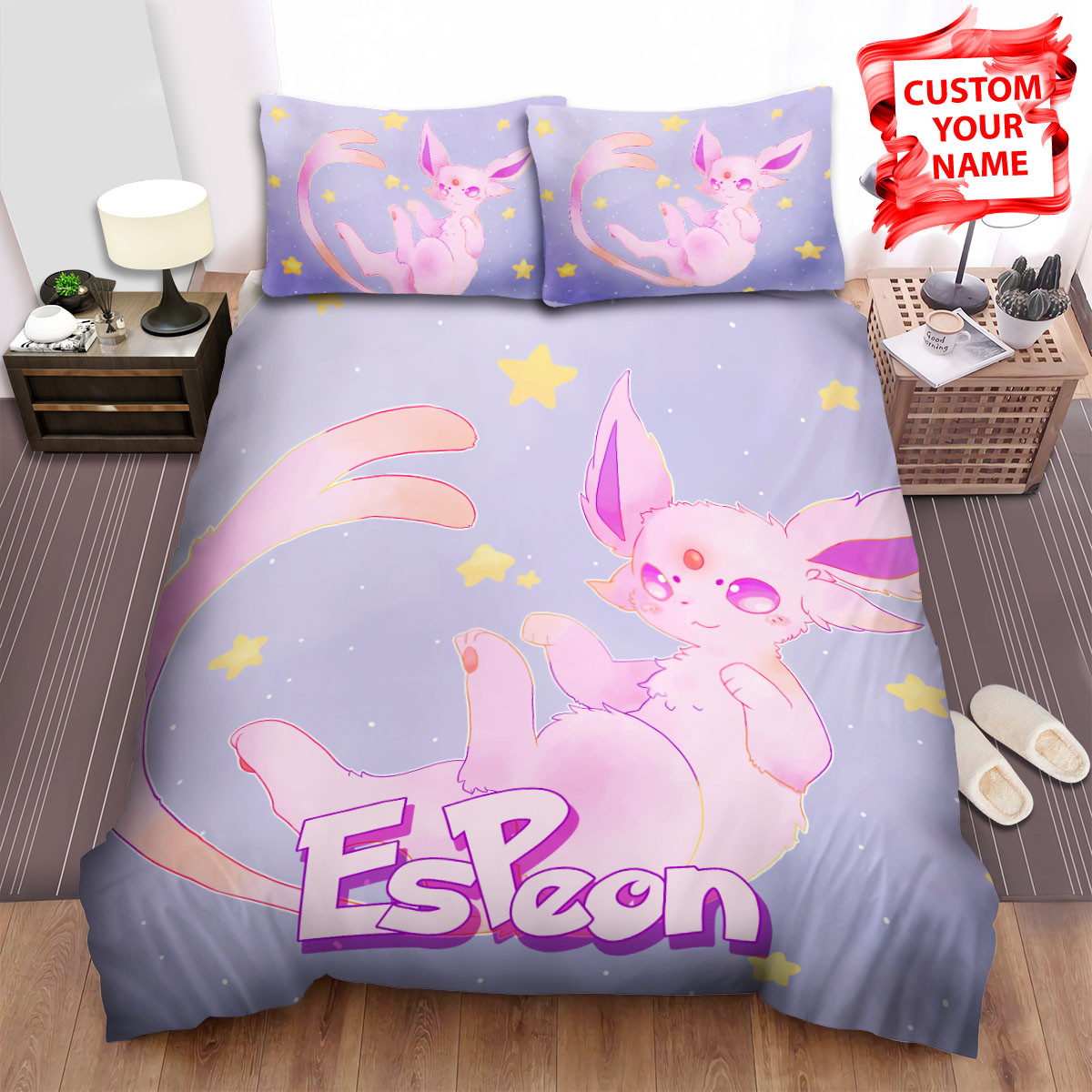 espeon cute fanart stars duvet cover bedroom sets comfortable bedding sets egf88