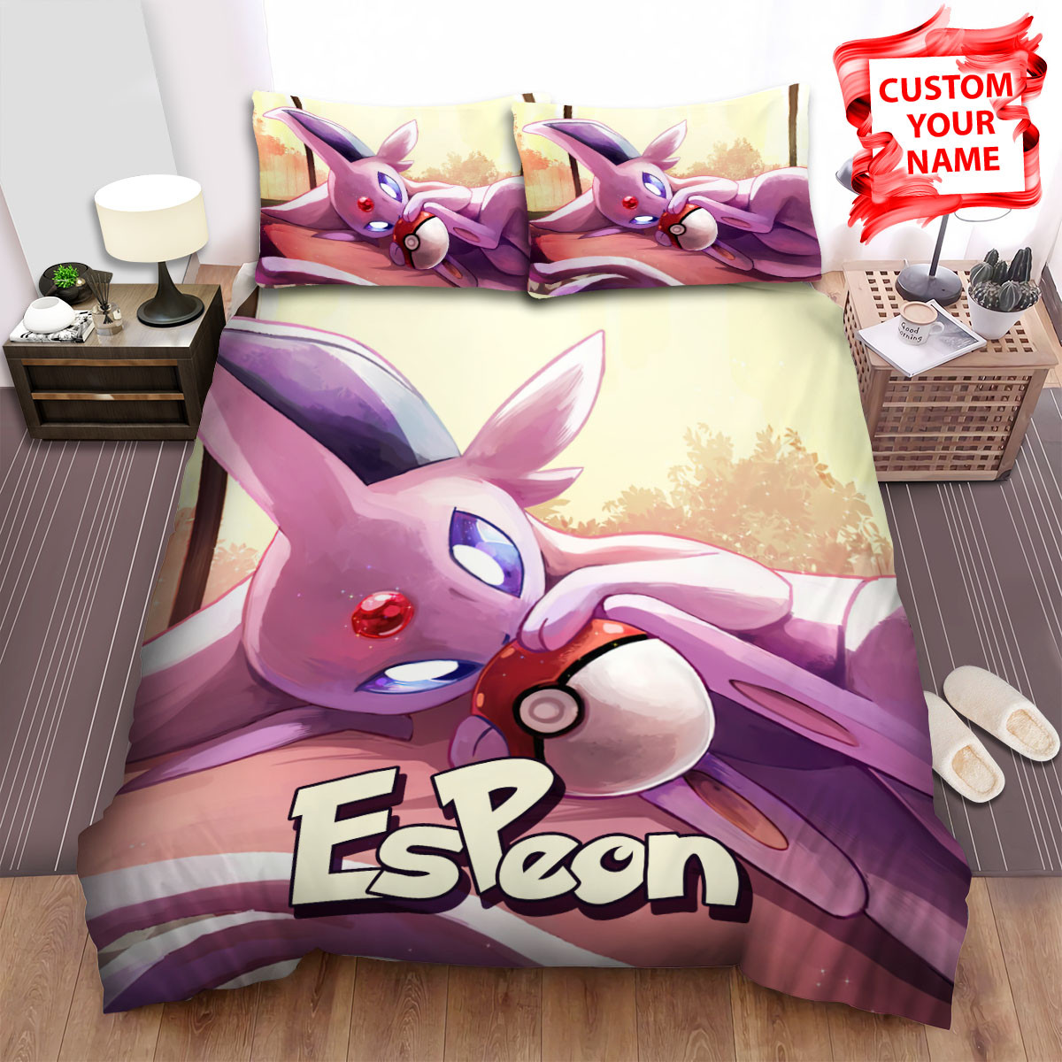 espeon playing with pokeball duvet cover bedroom sets comfortable bedding sets tgj6o