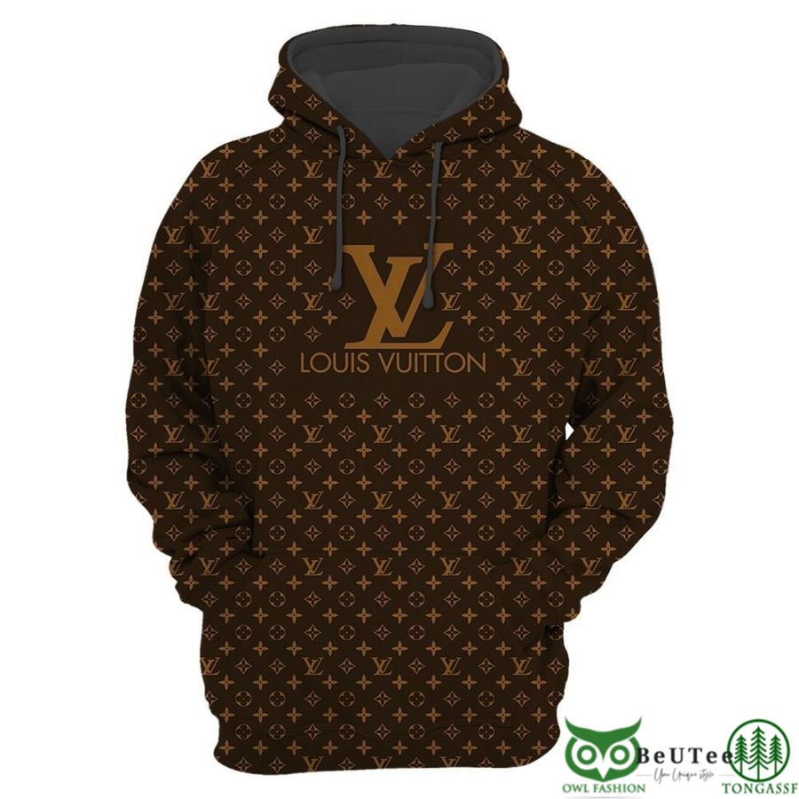 euAmQ3ps 33 Luxury LV Basic Monogram Dark Brown 3D Hoodie