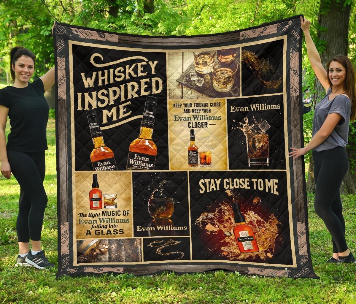 evan william quilt blanket whiskey inspired me funny gift tmn31