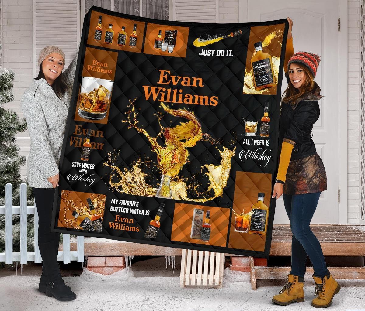 evan williams quilt blanket all i need is whisky gift idea qpygi