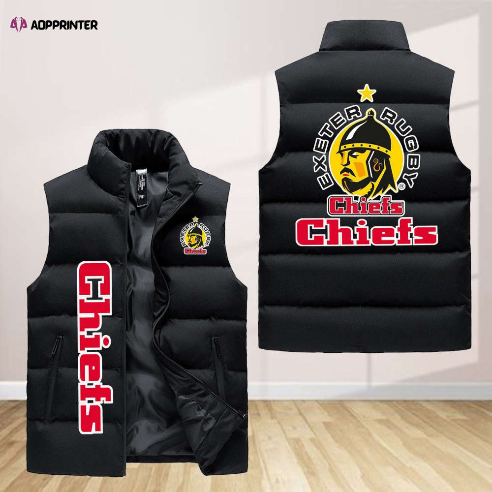 exeter chiefs sleeveless puffer jacket custom for fans gifts