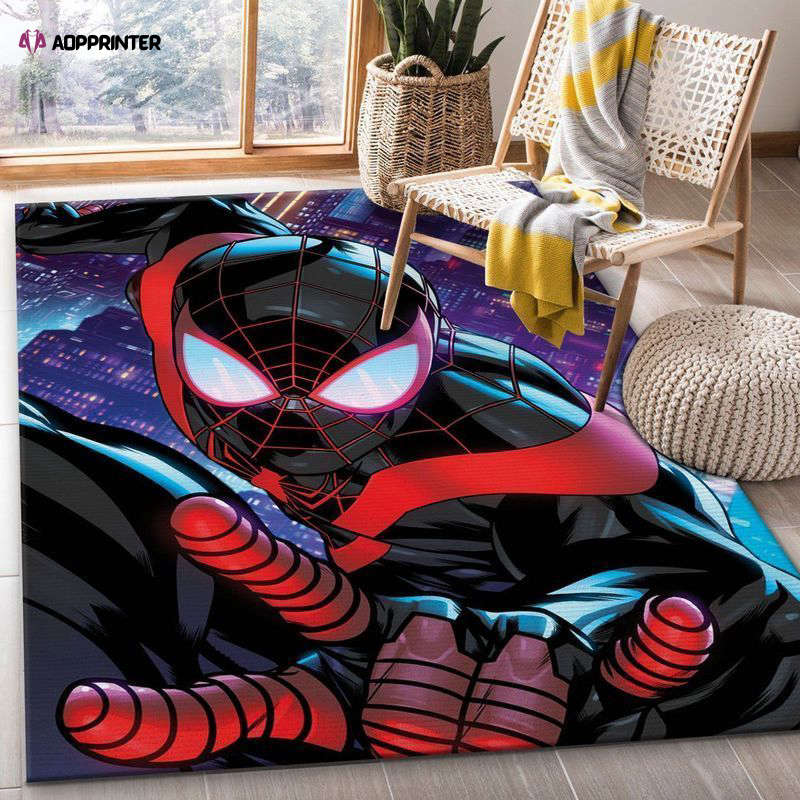 eye to eye spiderman black rug living room floor decor fan gifts 3