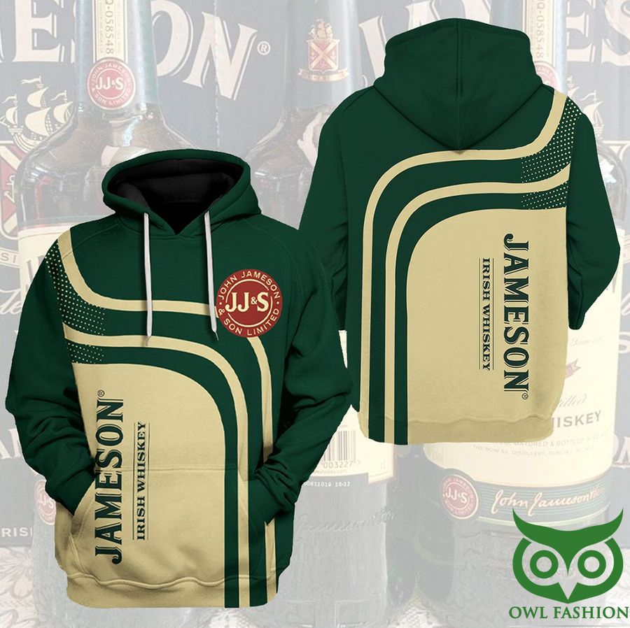 f9zaXlI6 49 Jameson Irish Whiskey Limited Green and Beige 3D Hoodie