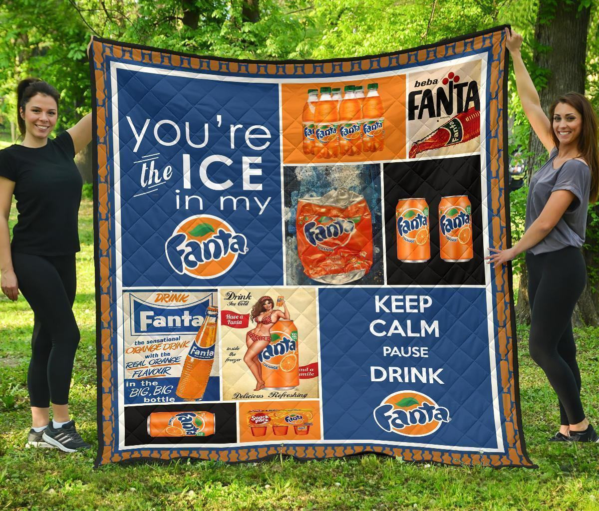 fanta quilt blanket funny gift for soft drink lover jzqow