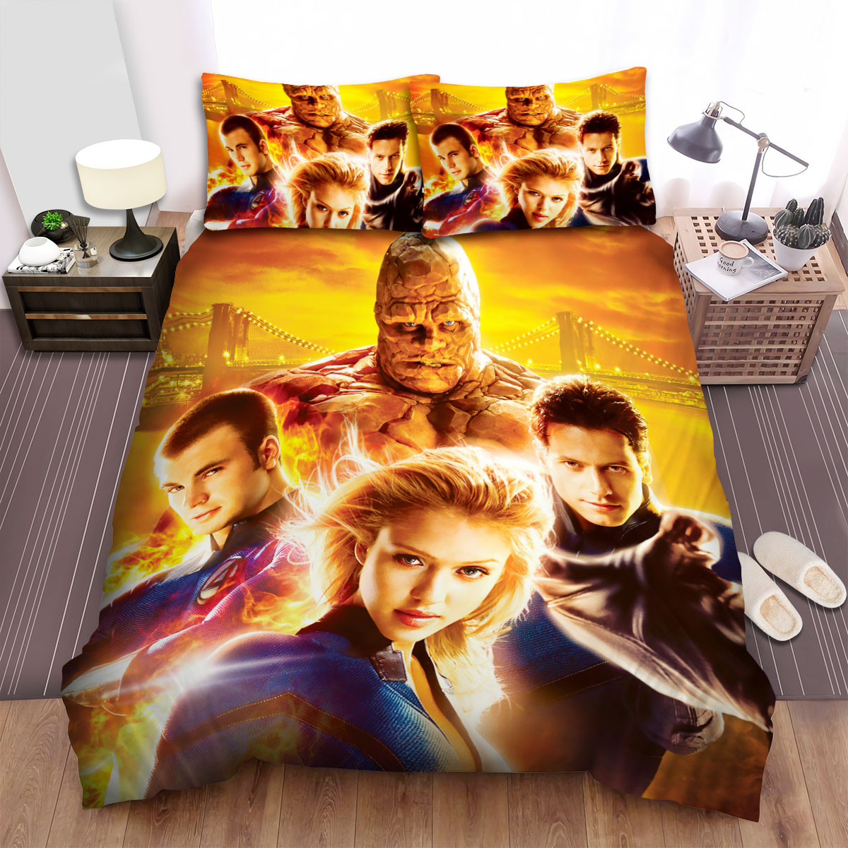 fantastic four i 2005 the yellow bridge bed sheets spread comforter duvet cover bedding sets s18br