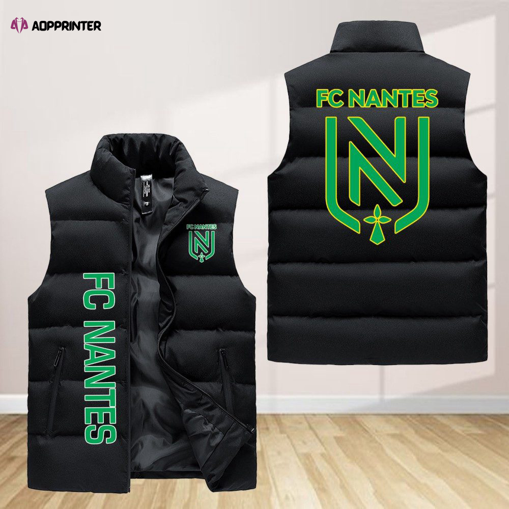 fc nantes sleeveless puffer jacket custom for fans gifts