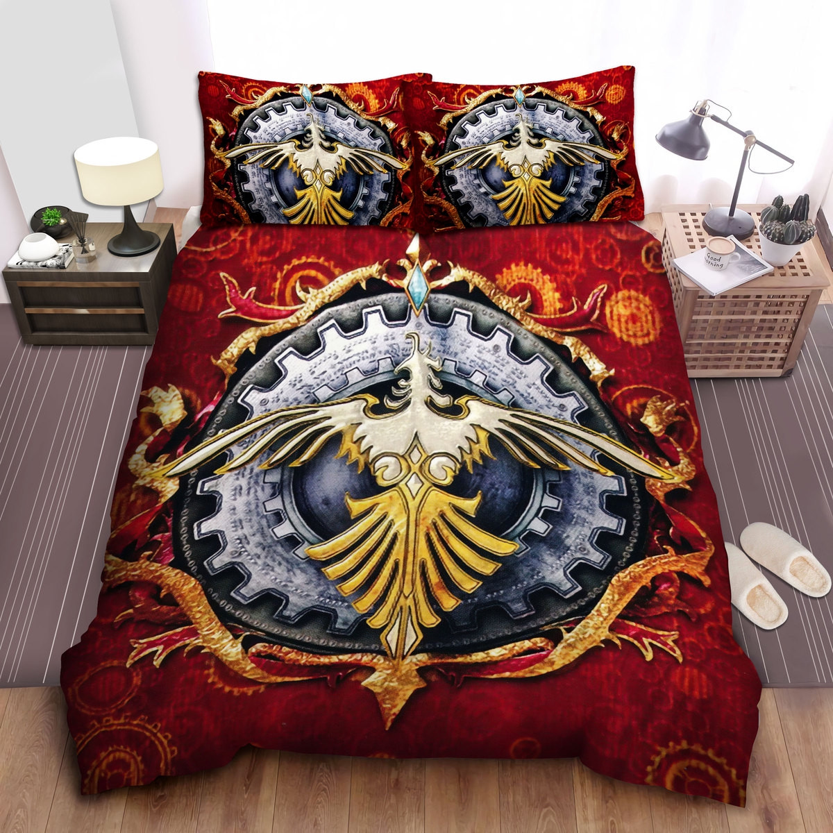 final fantasy bird and gears duvet cover bedroom sets comfortable bedding sets wfh9h