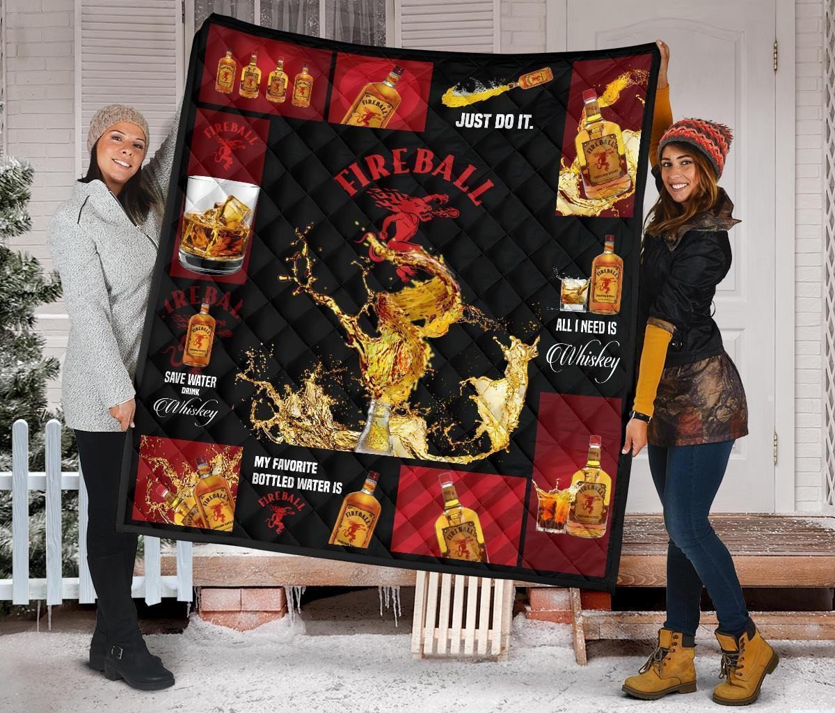 fireball cinnamon quilt blanket all i need is whisky gift idea g1wk8