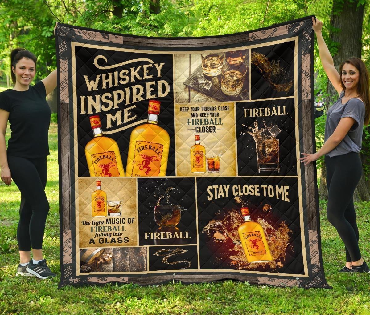 fireball quilt blanket whiskey inspired me funny gift idea avlpg