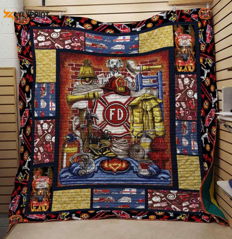 firefighter 3d customized quilt blanket