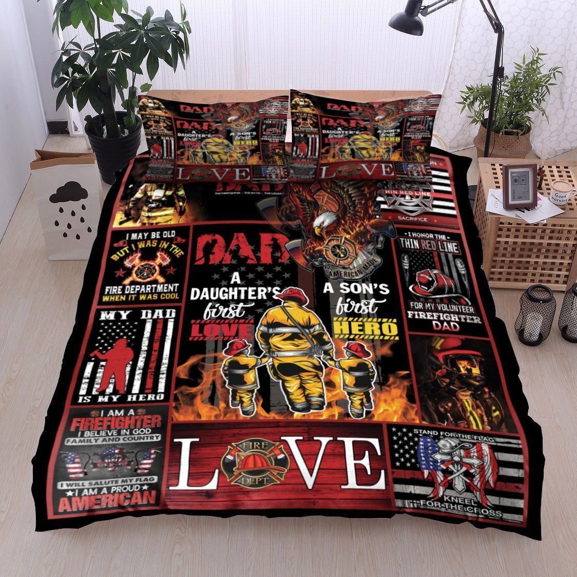 firefighter dad in my heart duvet cover bedroom sets comfortable bedding sets qxlfx