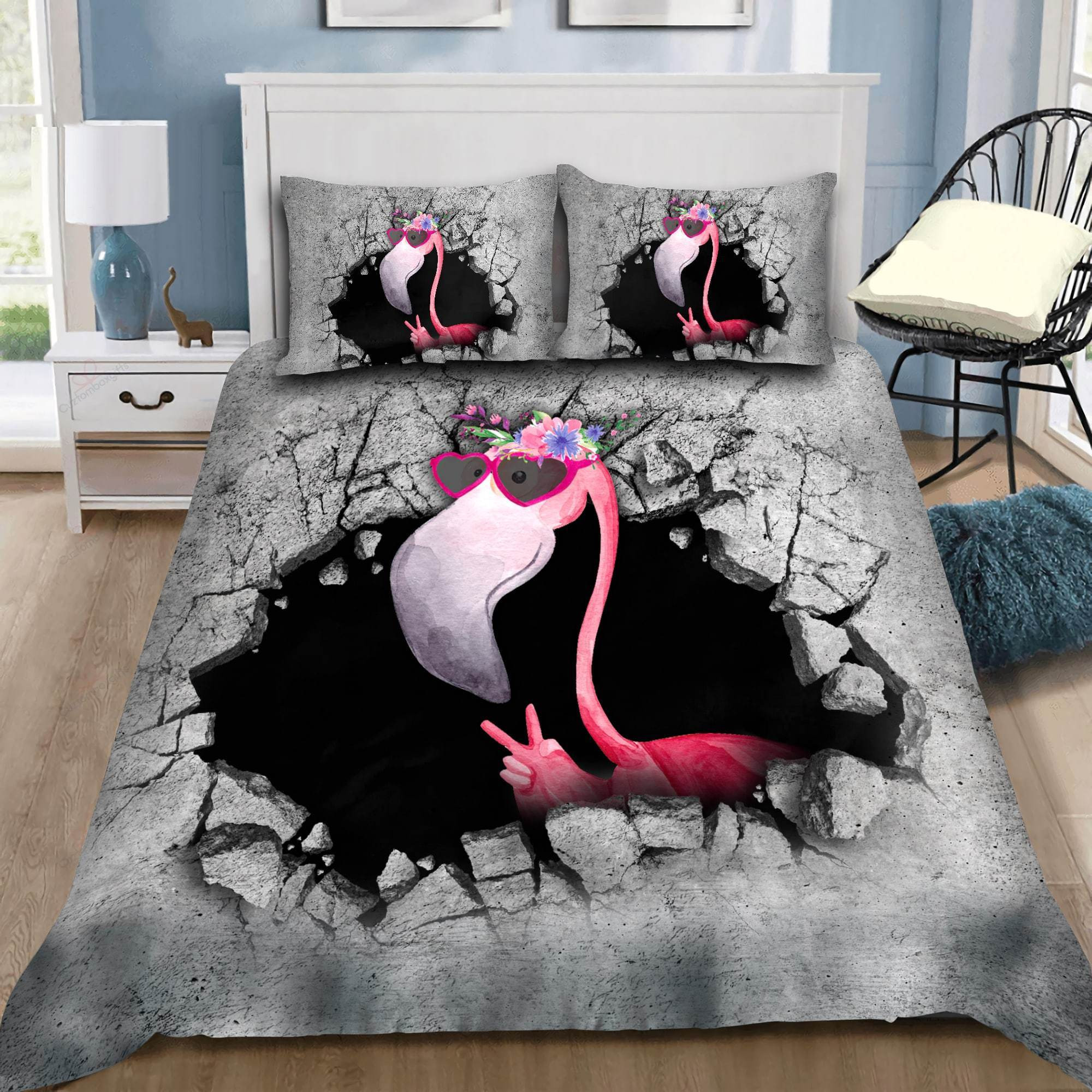 flamingo from the broken wall duvet cover bedroom sets comfortable bedding sets skigq