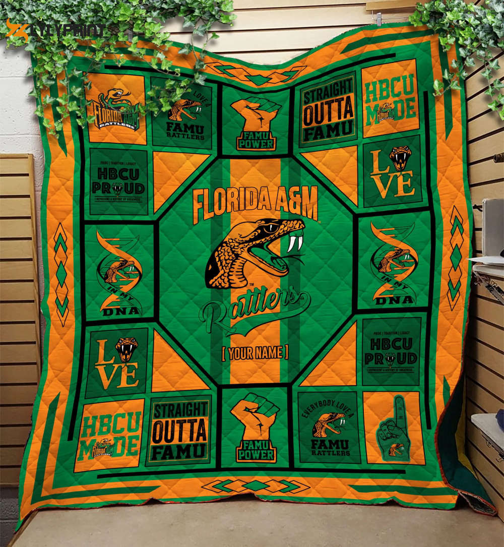 florida a m rattlers 2 quilt blanket for fans home decor gift 1 6