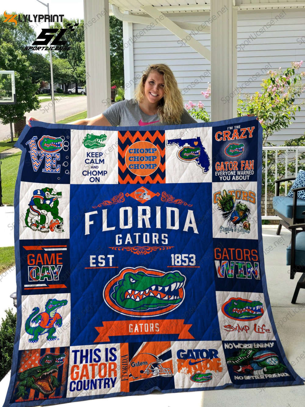 florida gators quilt blanket for fans home decor gift 1t