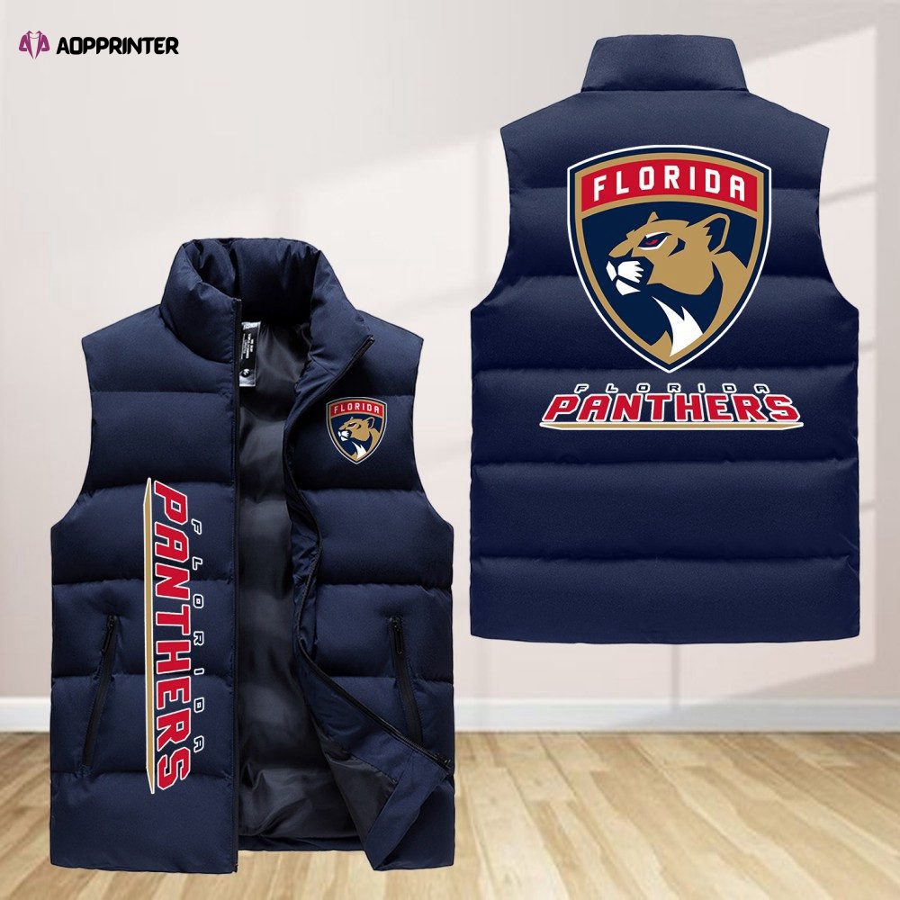 florida panthers sleeveless puffer jacket custom for fans gifts