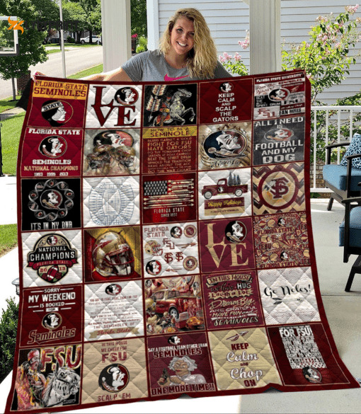 florida state seminoles 2a quilt blanket for fans home decor gift