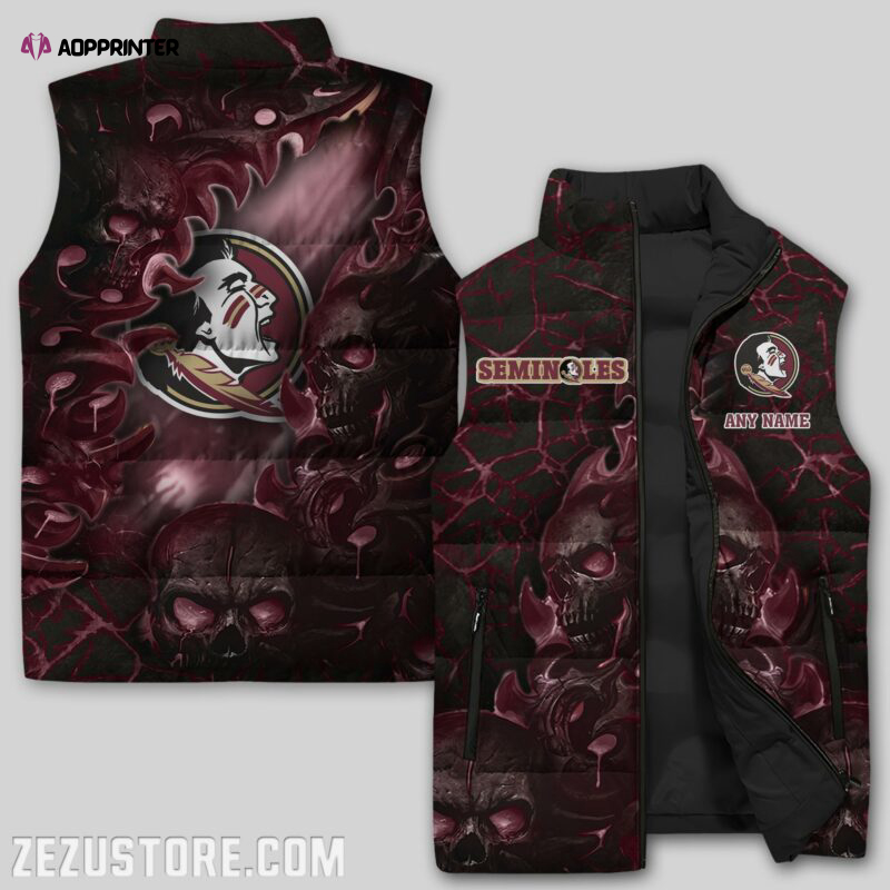 florida state seminoles ncaa sleeveless puffer jacket custom for fans gifts 1