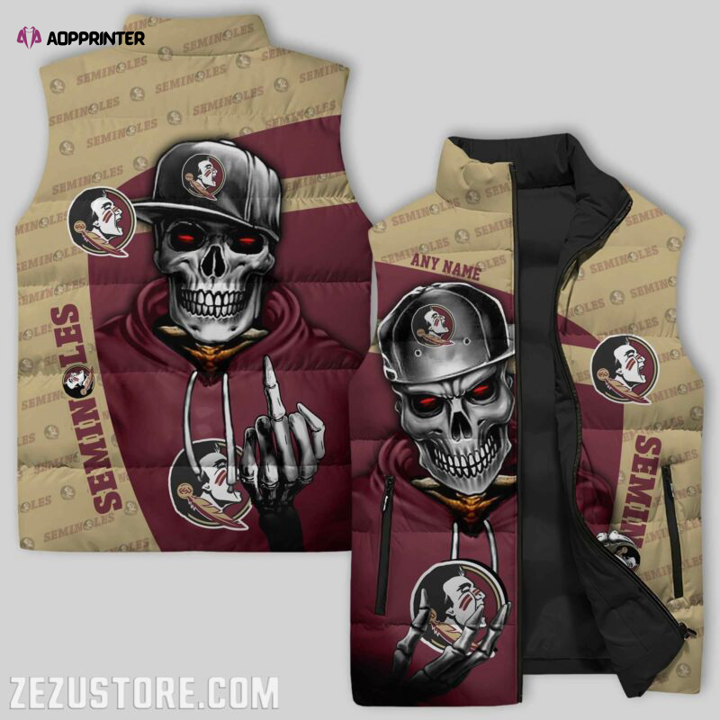 florida state seminoles ncaa sleeveless puffer jacket custom for fans gifts 3