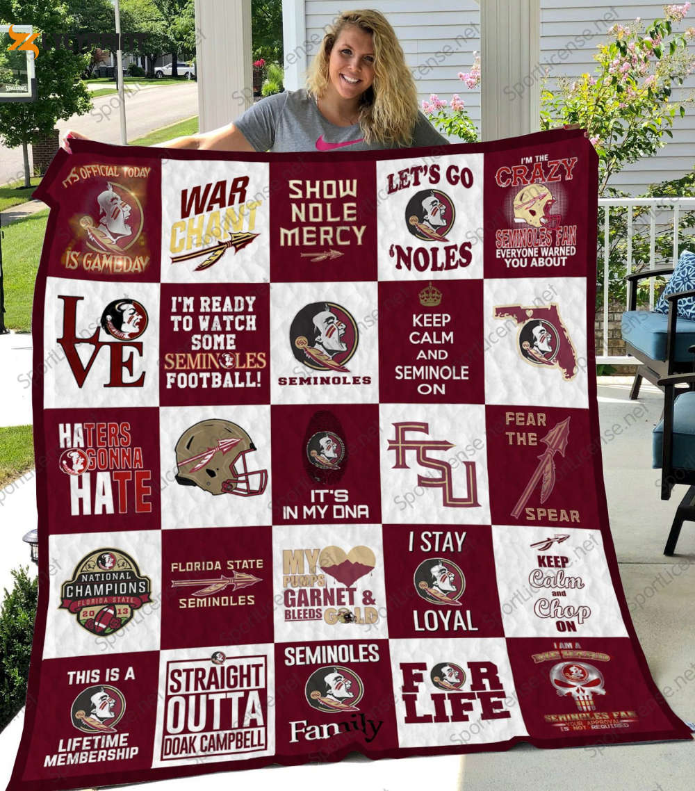 florida state seminoles quilt blanket for fans home decor gift 1q