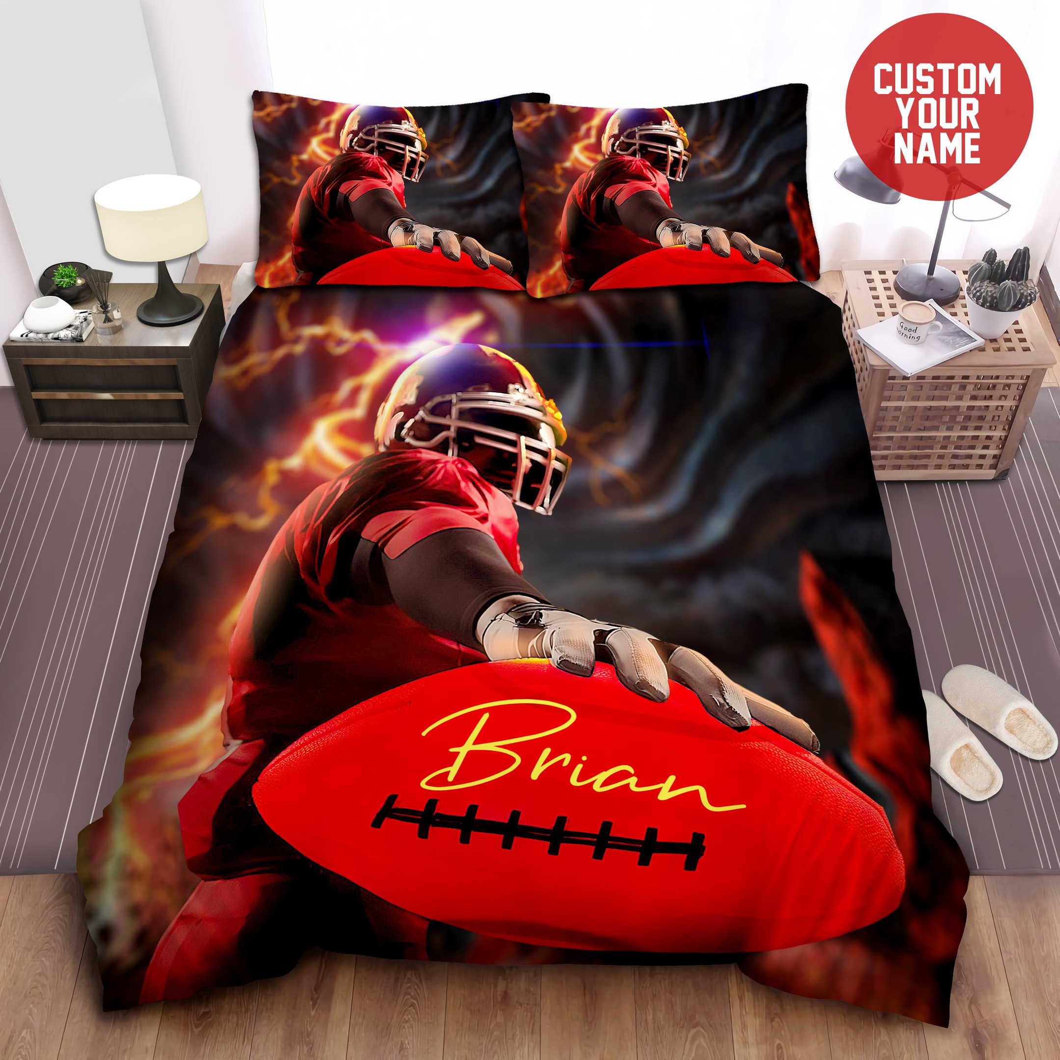 football payler custom name duvet cover bedroom sets comfortable bedding sets 8iqei