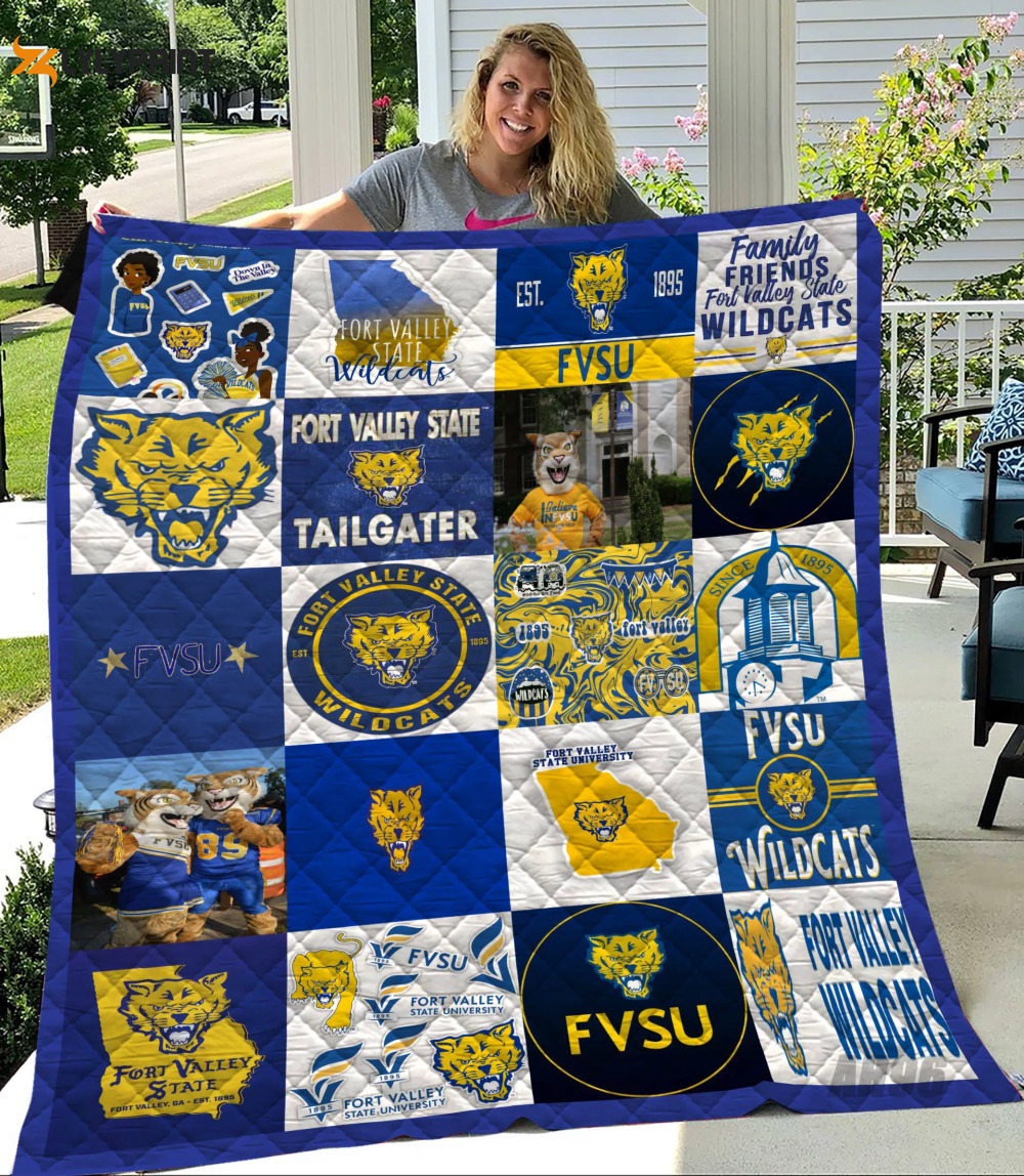 fort valley state university wildcats quilt blanket for fans home decor gift 2