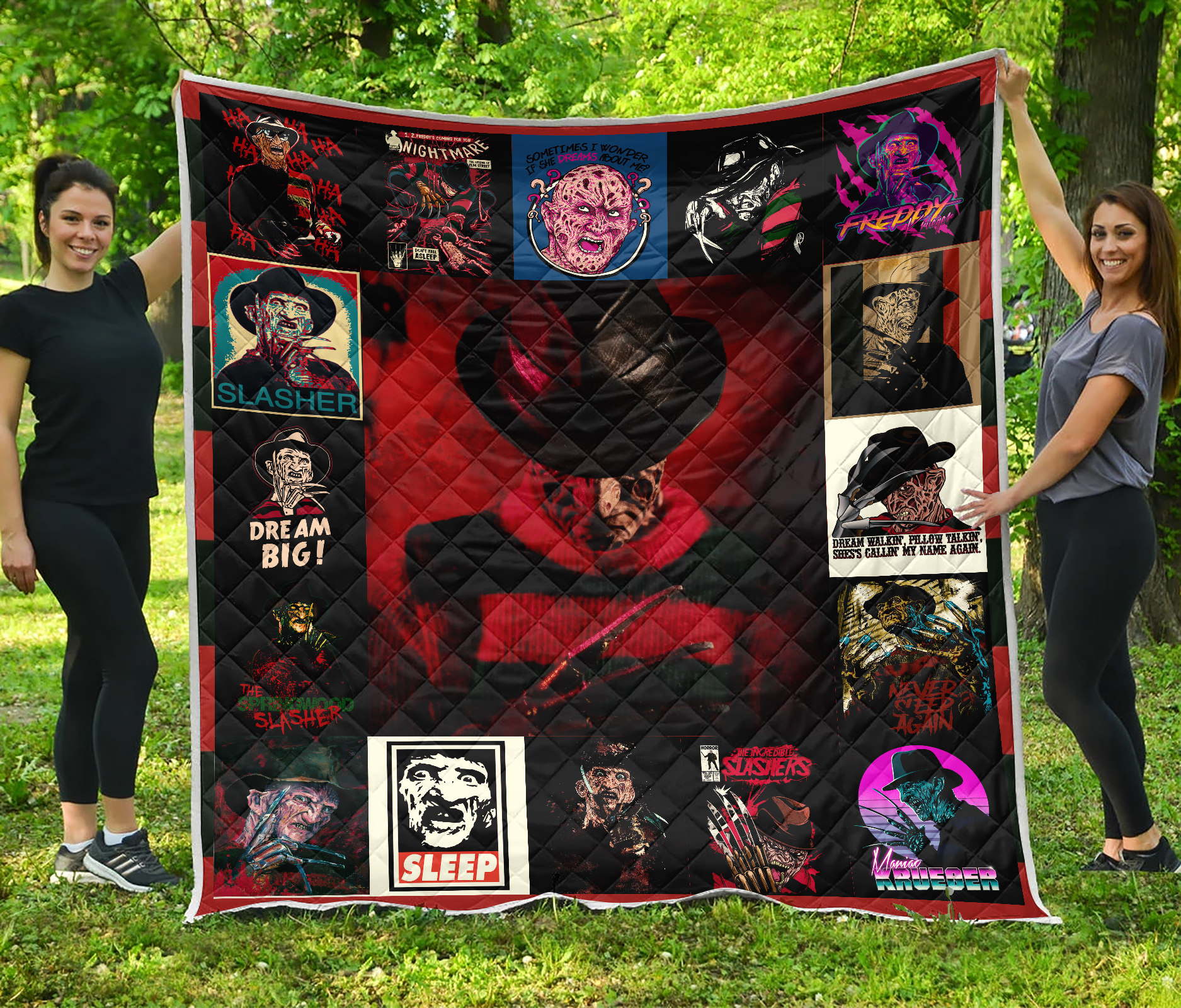 freddy krueger halloween quilt blanket 2157